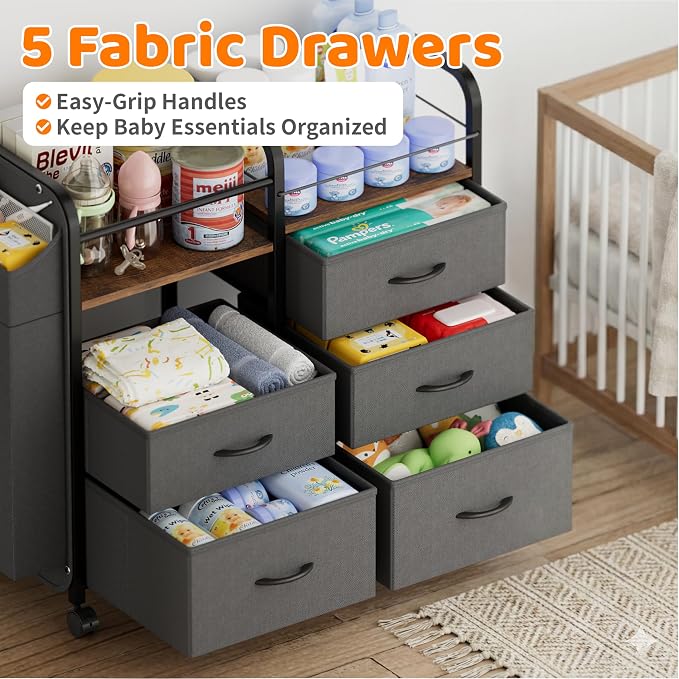 Baby Diaper Caddy Organizer Cart - Image 4