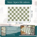 Front Door Mat Outside Entrance 2x3 Green White Checkered Rug | Non-Slip - Image 2