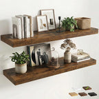 12 inch Deep Floating Shelves for Wall, 48 inch Wide Engineered Wood Wall by Venusmiles