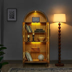 67" Tall Display Cabinet with Glass Doors, Glass Display Case Storage Cabinets - Image 3