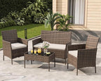 GarveeLife 4-Piece Patio Furniture Set, Rattan Outdoor Furniture - Image 8