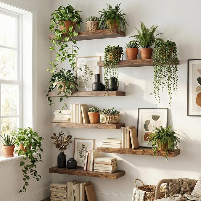 Dreamland 36 inch Floating Shelves, Rustic Wood Floating Wall Shelf - Image 6