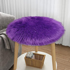 Faux Sheepskin Round Fluffy Rug Small 2ft Furry Purple Fur Circle Rugs - Image 5
