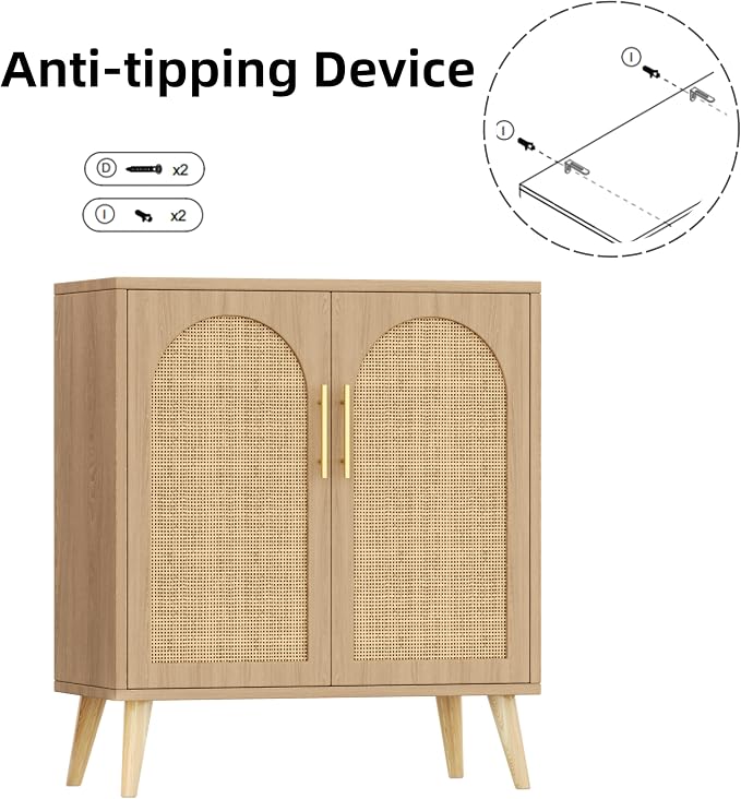15.7"D Rattan Buffet Sideboard Cabinet - Image 7