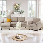 2 Piece Sectional Sofa Set, 3 Seat L Shaped Couches by soscana