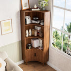 Lxsxlome Fluted Corner Cabinet, 66.928" Tall Corner Floor Cabinet - Image 6