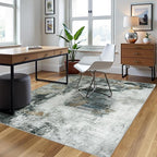 5x7 Area Rugs for Living Room Washable Bedroom Dining Room Black Gold | Modern - Image 3