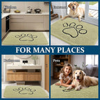 OLANLY Dog Door Mat for Muddy Paws 36x24, Paw Print Design Chenille Mud Mat | - Image 8