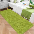 Green Runner Rug for Bedroom Green 2x5ft Fluffy Area Rug Bedside Runner Rug for by JiaoBaba