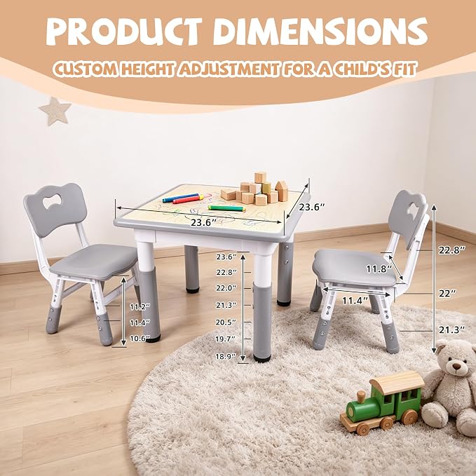 Pterying Kids Table and Chairs Set - Image 4
