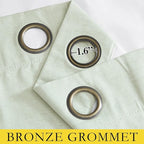 NICETOWN Sage Green Short Kitchen Linen Blackout Curtains 48 inches Length - Image 5
