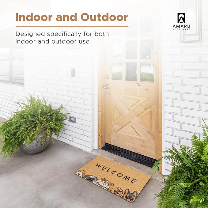 Coir Welcome Mat, Welcome Dogs, 17 x 29 in | 100% Natural Coir, Anti-Shedding - Image 6