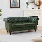 Mid-Century 2 Seater Sofa, Faux Leather Loveseat - Image 8