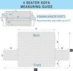 Reversible 4 Seater Sofa Cover 91" Large, Chocolate | Couch Cover Furniture - Image 7