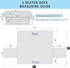 Reversible 4 Seater Sofa Cover 91" Large, Chocolate | Couch Cover Furniture - Image 7