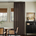 Dark Chocolate 90 Inch Pinch Pleated Semi Sheer Linen Curtains 2 Panels | by Twodrapes