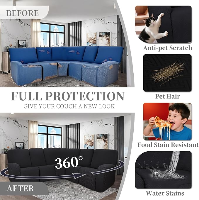 100% Waterproof Sectional Recliner Couch Covers - Image 6
