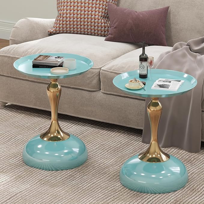 1-Pack Light Green Sleek Hourglass Side Table - Image 6