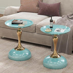 2-Pack Light Green Sleek Hourglass Side Table by Unknown