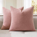 MIULEE Blush Pink Chenille Couch Throw Pillow Covers, 18x18 | Set of 2 by MIULEE