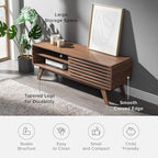 mopio Ensley 46" TV Stand with Slatted Door, Mid Century Modern Entertainment - Image 5