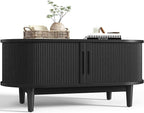 LINSY HOME Round Coffee Table, 31.5" Drum Coffee Table by LINSYHOME