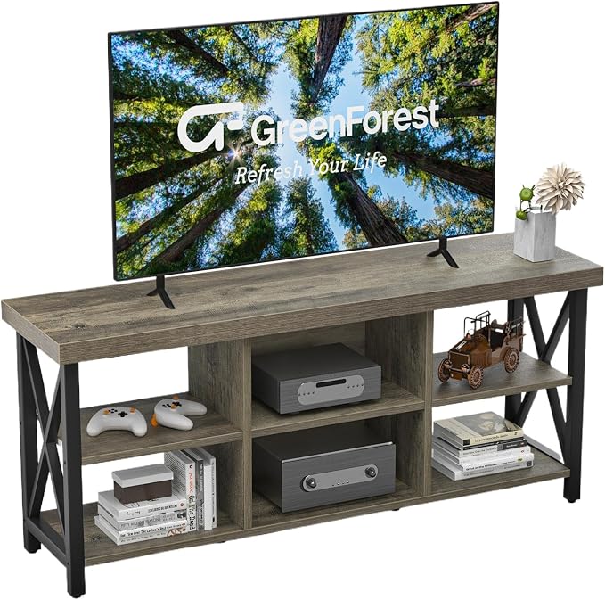 GreenForest TV Stand for TV up to 65 inches, Entertainment Center by GreenForest