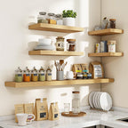 Acovy 24 Inch Floating Shelves, 3D Textured Wood Grain, Wooden Shelves - Image 7