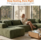 MONVANE 141" U Shaped Cloud Sectional Couch - Image 6