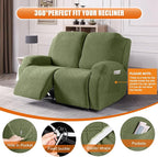 VANSOFY Loveseat Recliner Covers, 2-Pieces Stretch Reclining Couch Cover - Image 5