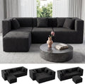 MONVANE 103'' Modular Sectional Sofa, Comfy Teddy Velvet Cloud Couch by MONVANE