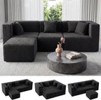 MONVANE 103'' Modular Sectional Sofa, Comfy Teddy Velvet Cloud Couch by MONVANE