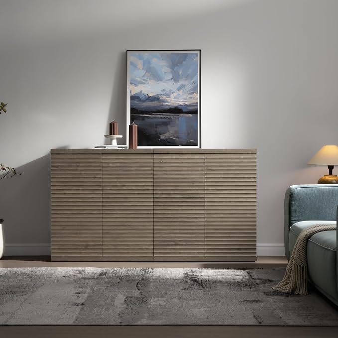 SICOTAS Buffet Cabinet with Storage Accent Sideboard Modern Credenza with Doors - Image 8