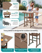 SERWALL Balcony Adirondack Chairs and Table 3 Pieces Set, Oversize Adirondack - Image 4