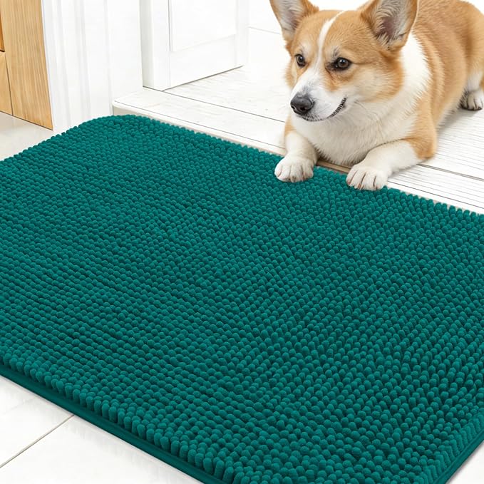 OLANLY Dog Door Mat for Muddy Paws 30x17, Super Absorbent Chenille Mud Mat | by OLANLY