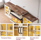 97" Fireplace TV Stand with 36" Electric Fireplace, Farmhouse Entertainment - Image 4