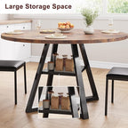Jocoevol Round Dining Table for 4, Kitchen Dining Room Circle Dinner Pedestal - Image 6
