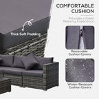 Outsunny 6 Piece Patio Furniture Set Outdoor Wicker Conversation Set All - Image 4