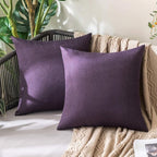 MIULEE Pack of 2 Decorative Outdoor Solid Waterproof Throw Pillow Covers Faux by MIULEE