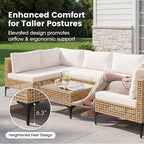 Devoko Patio Furniture Set, 7 Pieces Outdoor Wicker Sectional Couch - Image 5