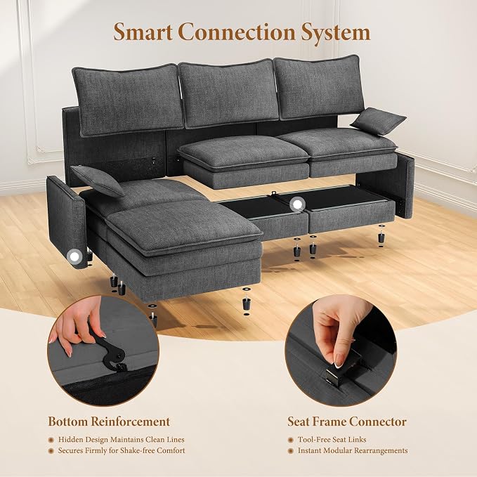 Vesgantti Large Modular Sectional Sofa, Big Comfy Cloud Couch - Image 5