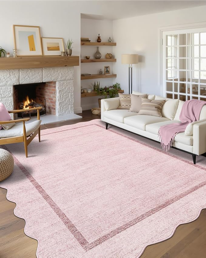 GarveeHome Scalloped Living Room Rug 5x7 Area Rug Washable Non Slip - Image 2