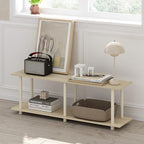 Furinno Turn-N-Tube No Tools Modern Rectangle Side Table, Bauhaus Oak/Beige - Image 2
