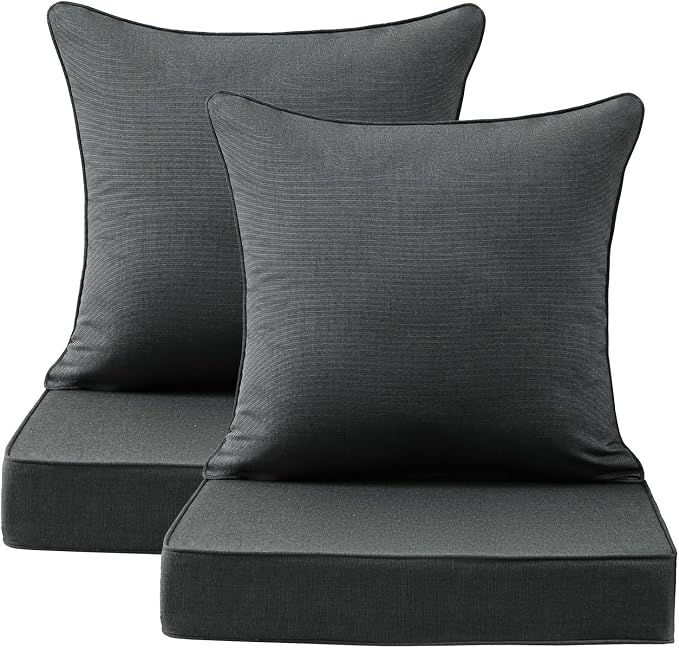 Sunbrella Outdoor Deep Seat & Back Cushion Set, 24 x 24 Inch Water Repellent by Supflourishia