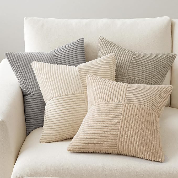 MIULEE Neutral Decorative Throw Pillow Covers 16x16 Inch Set of 4 - Image 3
