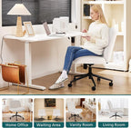 OLIXIS Criss Cross Chair with Wheels Wide Cross Legged Office Desk Vanity Chair - Image 7