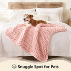 L'AGRATY Chunky Knit Throw Blanket - Image 3