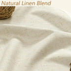 Warm Beige 100% Blackout Linen Curtains 84 Inch Length 2 Panels Set - Image 3