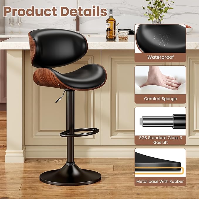 YaFiti Swivel Bar Stools Set of 2 - Image 6