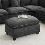 35‘’ Modern Chenille Cloud Sofa Ottoman, Rectangle Ottoman by WUTUTUEE